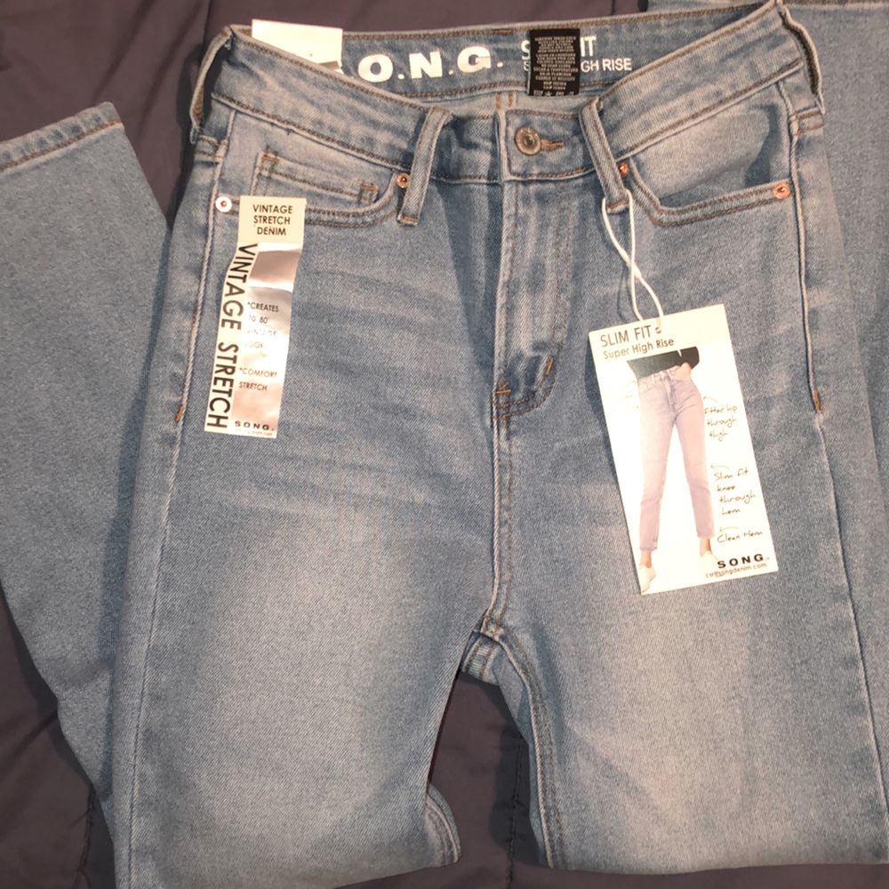 Slim fit high rise denim pants size 5